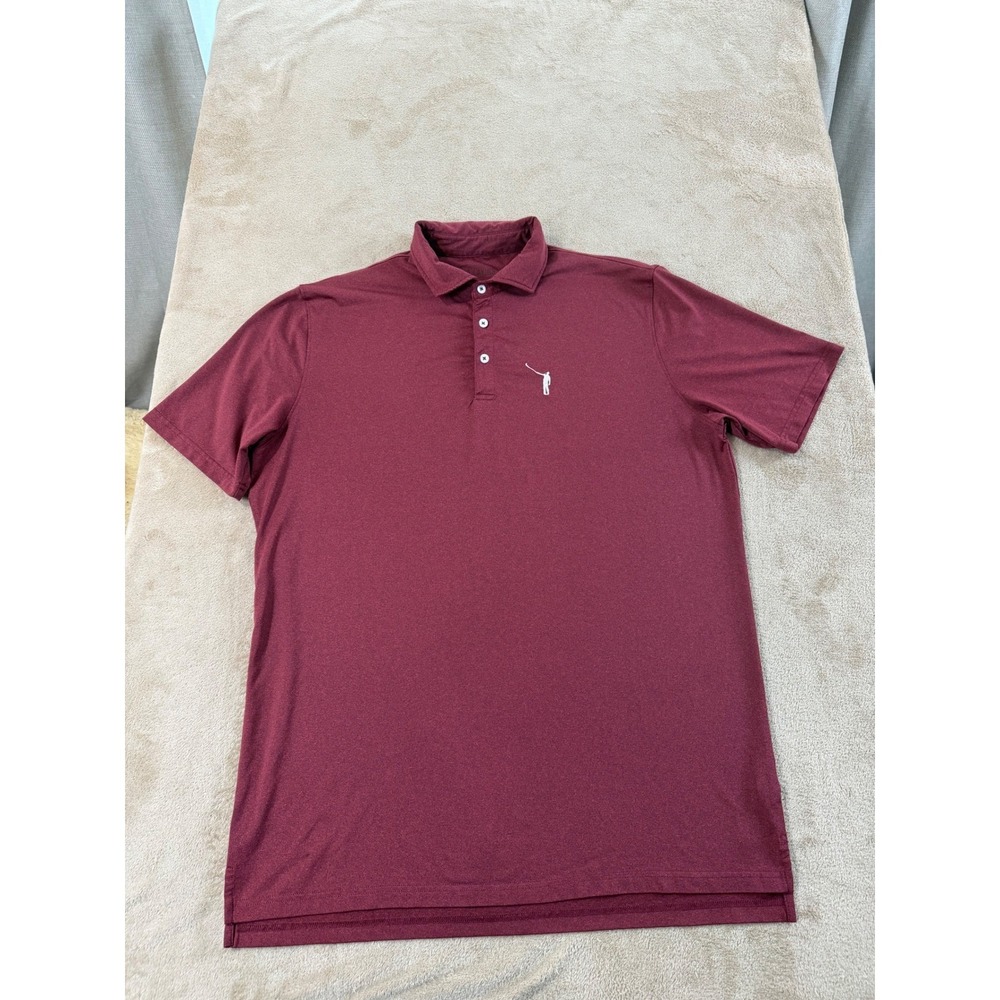 No Laying Up Golf Polo Shirt Mens XL Burgundy‎ Maroon Short Sleeve 225821 EUC